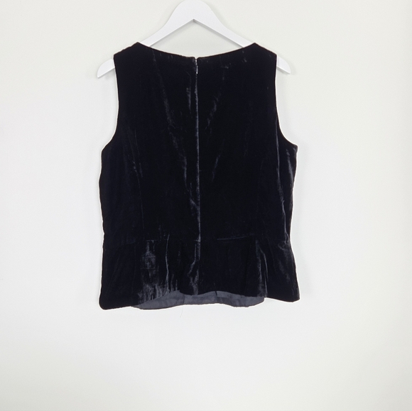 NWT Lauren Ralph Lauren Sleeveless Black Embroidered Velvet Blouse Top Size 16 - Picture 6 of 6